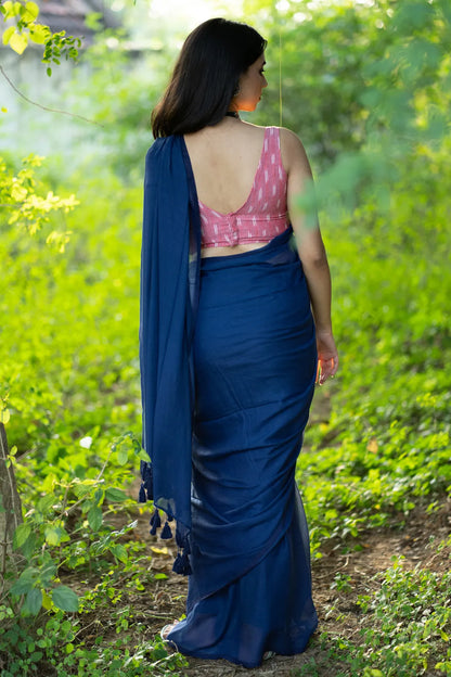 Midnight Dream Dark Blue Saree