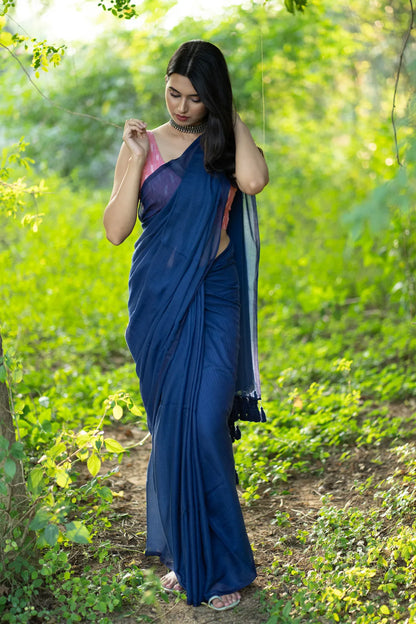 Midnight Dream Dark Blue Saree