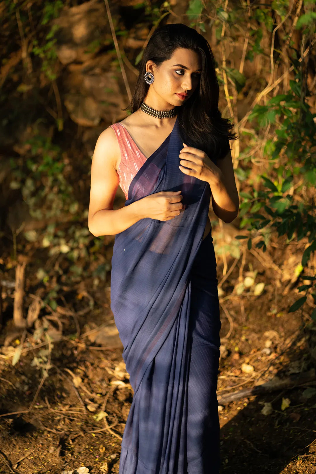 Midnight Dream Dark Blue Saree