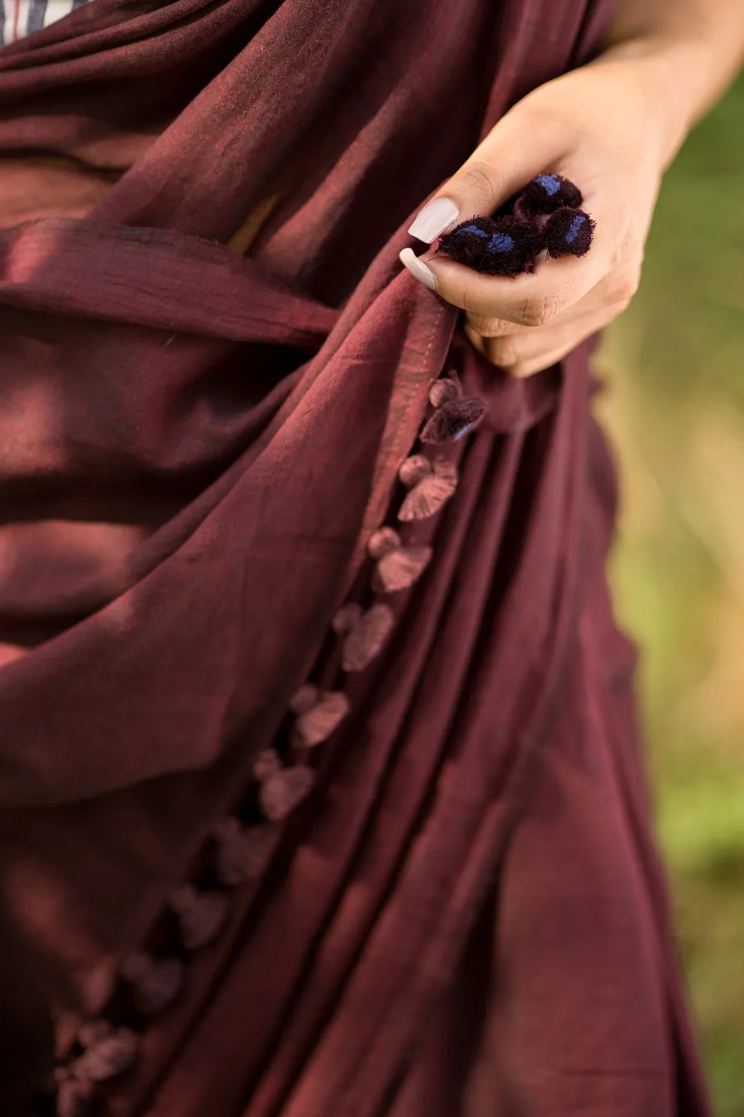 Lana's Secrets Dark Maroon Saree