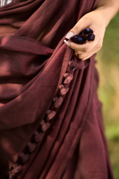 Lana's Secrets Dark Maroon Saree