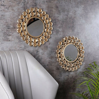 Gold Rose Mirror Set of 2