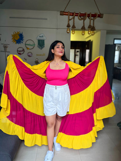 Yellow And Pink Superhero Cape