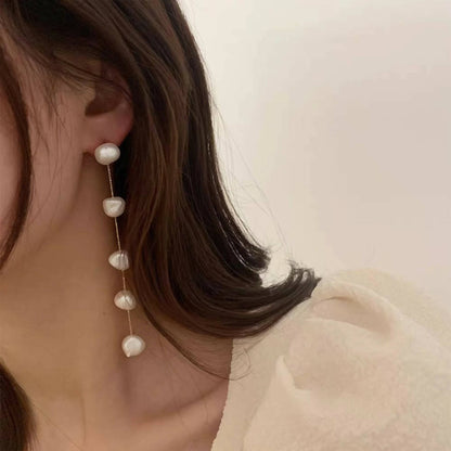 Pearl Tassel Drop Earrings