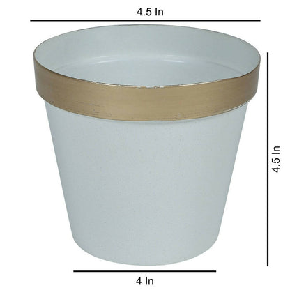 White & Gold Pot Planter Set of 5