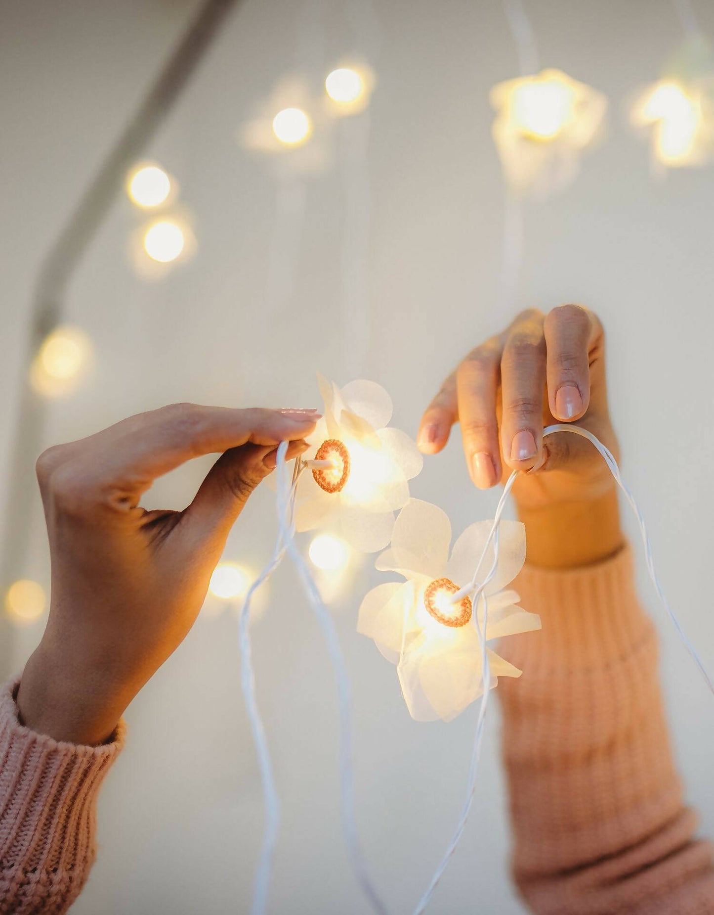 LED String Lights Orange Rose