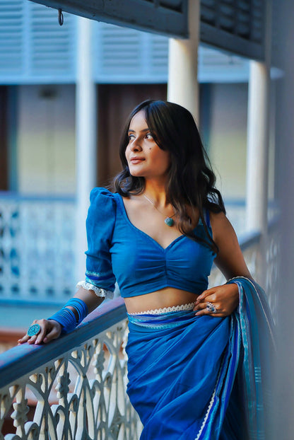 Diamond in the Blue Sea Saree