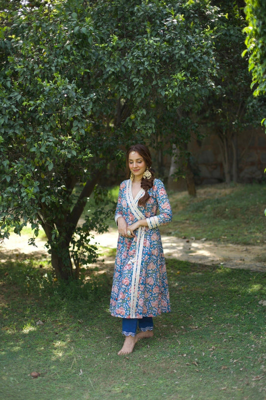 Gul Blue Angrakha Kurta