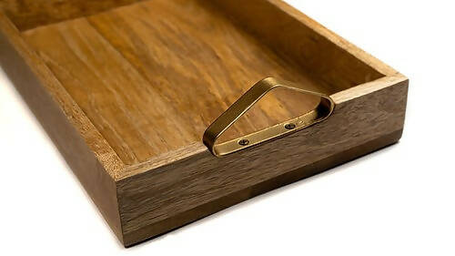 Tray Wooden Triangle Handle S