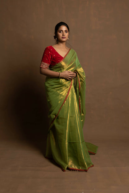 Kapittha Green Tissue Saree