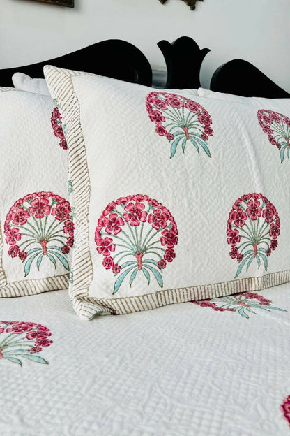 Madhumalti Handblock Printed Jacquard Bedcover