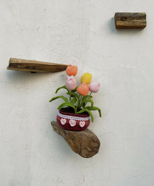 Crochet Tulip Desk Pot