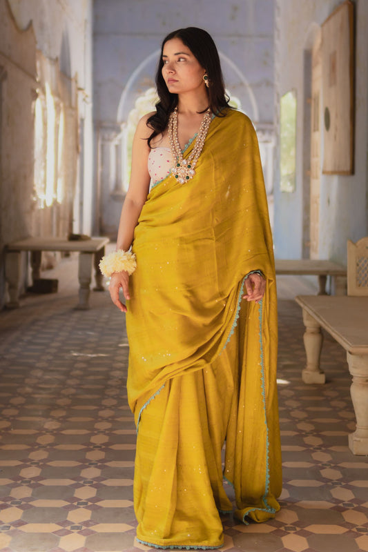 Sunset Cotton Lace Border Saree