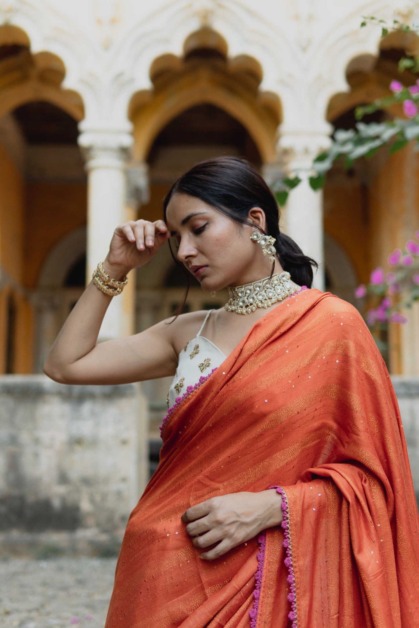 Lily Sequins & Gold Zari Weave Saree