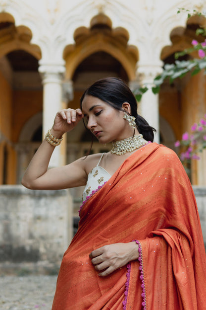 Lily Sequins & Gold Zari Weave Saree