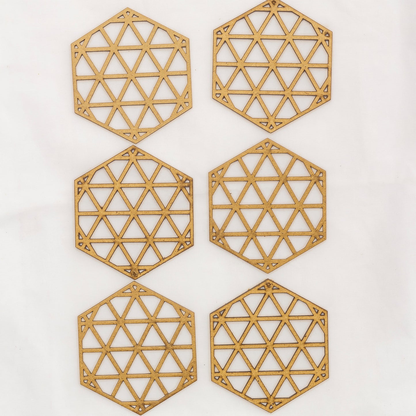 Hex Wooden Coaster (Set of 6)