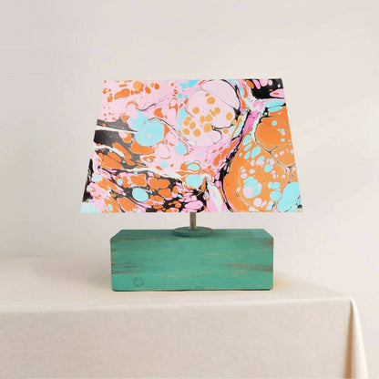 Modern Table Lamp - Marbling | Pink and Orange