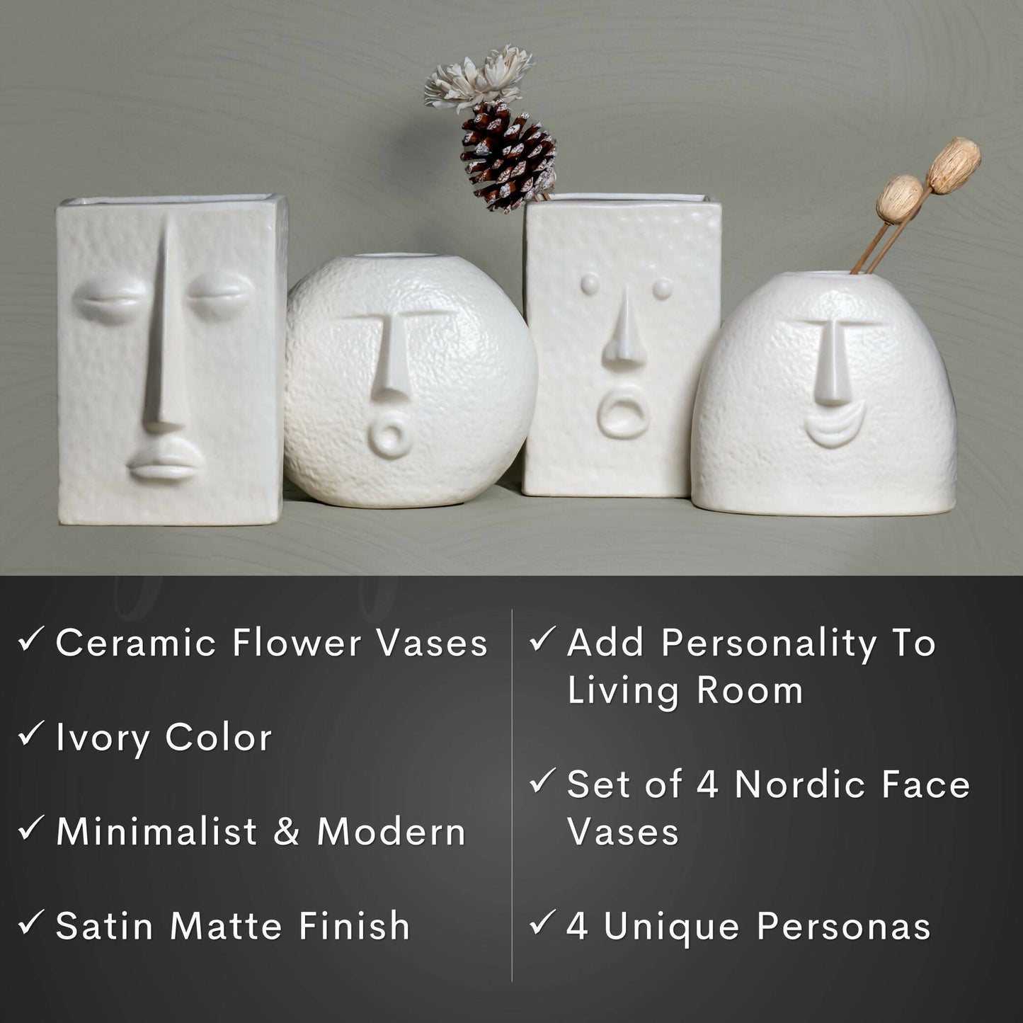 Nordic Face Vases Collection (Set of 4)