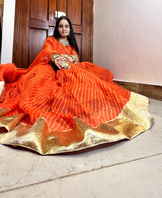 Mothda Orange Lehenga