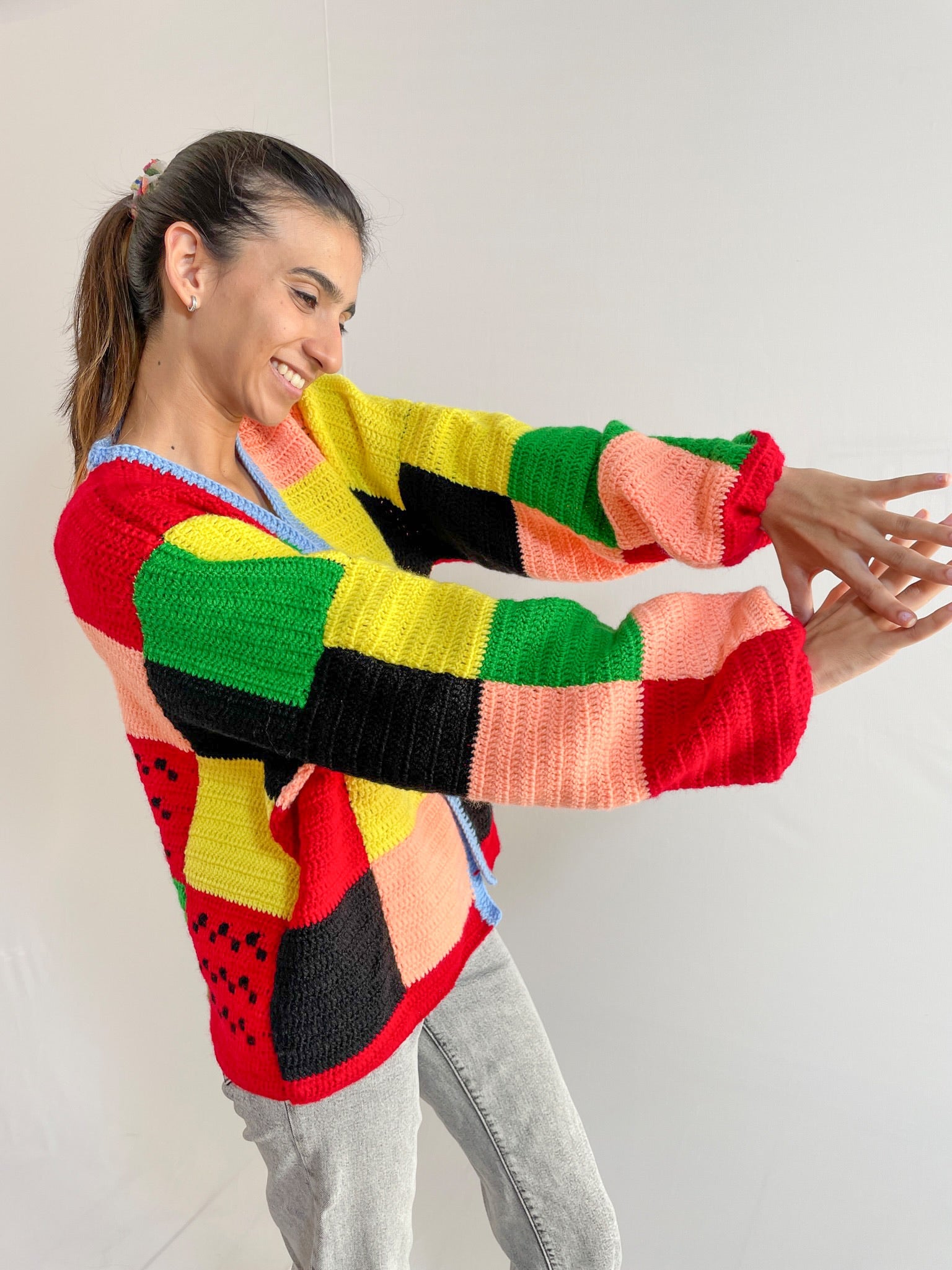 Oversized Chunky Sweater Dark Color Acrylic - Main Image