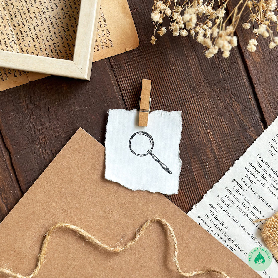 Magnifying Glass Rubber Stamp