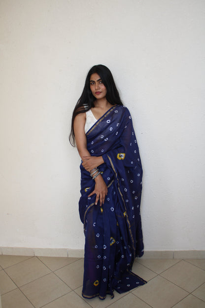 Sagarika Tie And Dye Chanderi Silk Saree