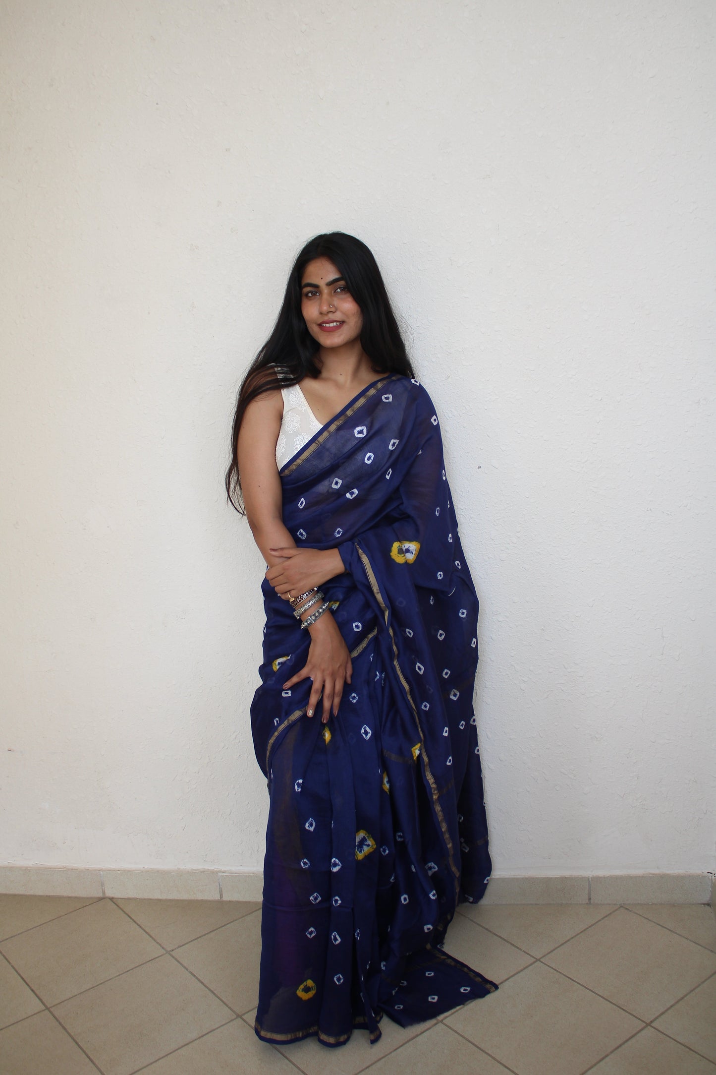 Sagarika Tie And Dye Chanderi Silk Saree