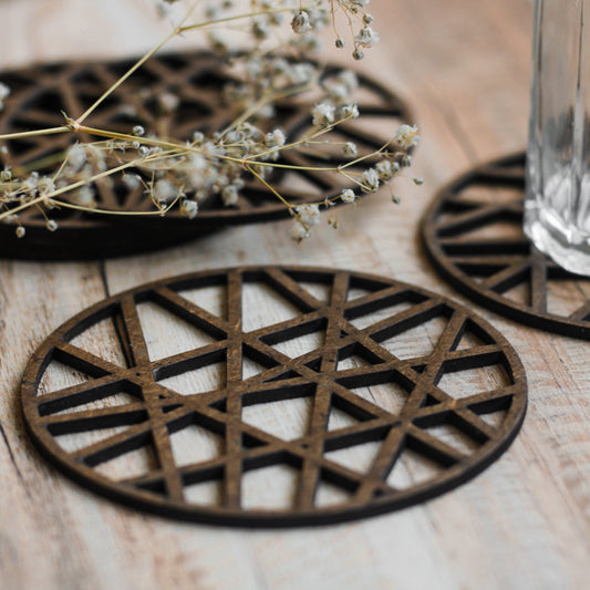 The Web Wooden Coaster (Set of 6)