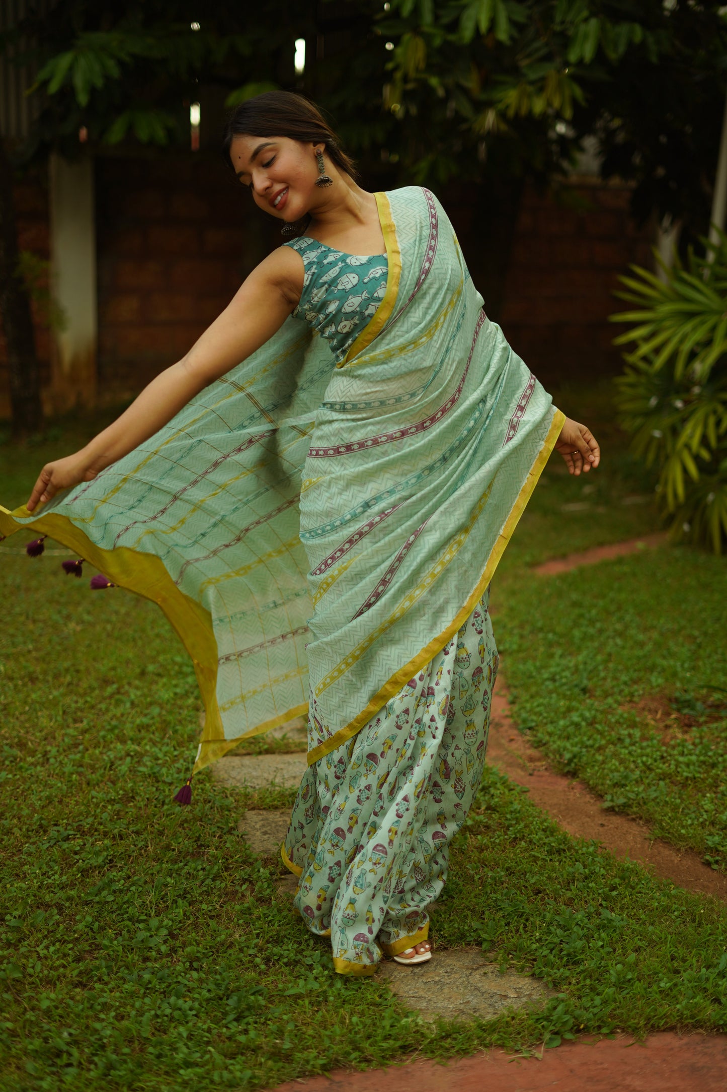 Rimjhim Rimjhim Chanderi Saree