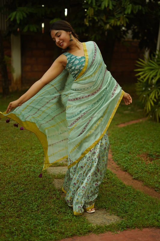Rimjhim Rimjhim Chanderi Saree