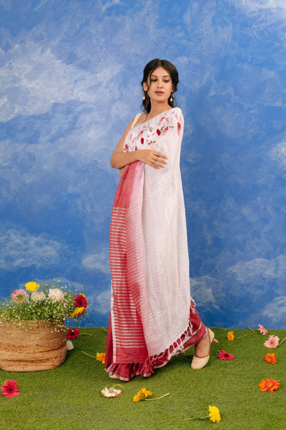 Gulabi Amber Sari