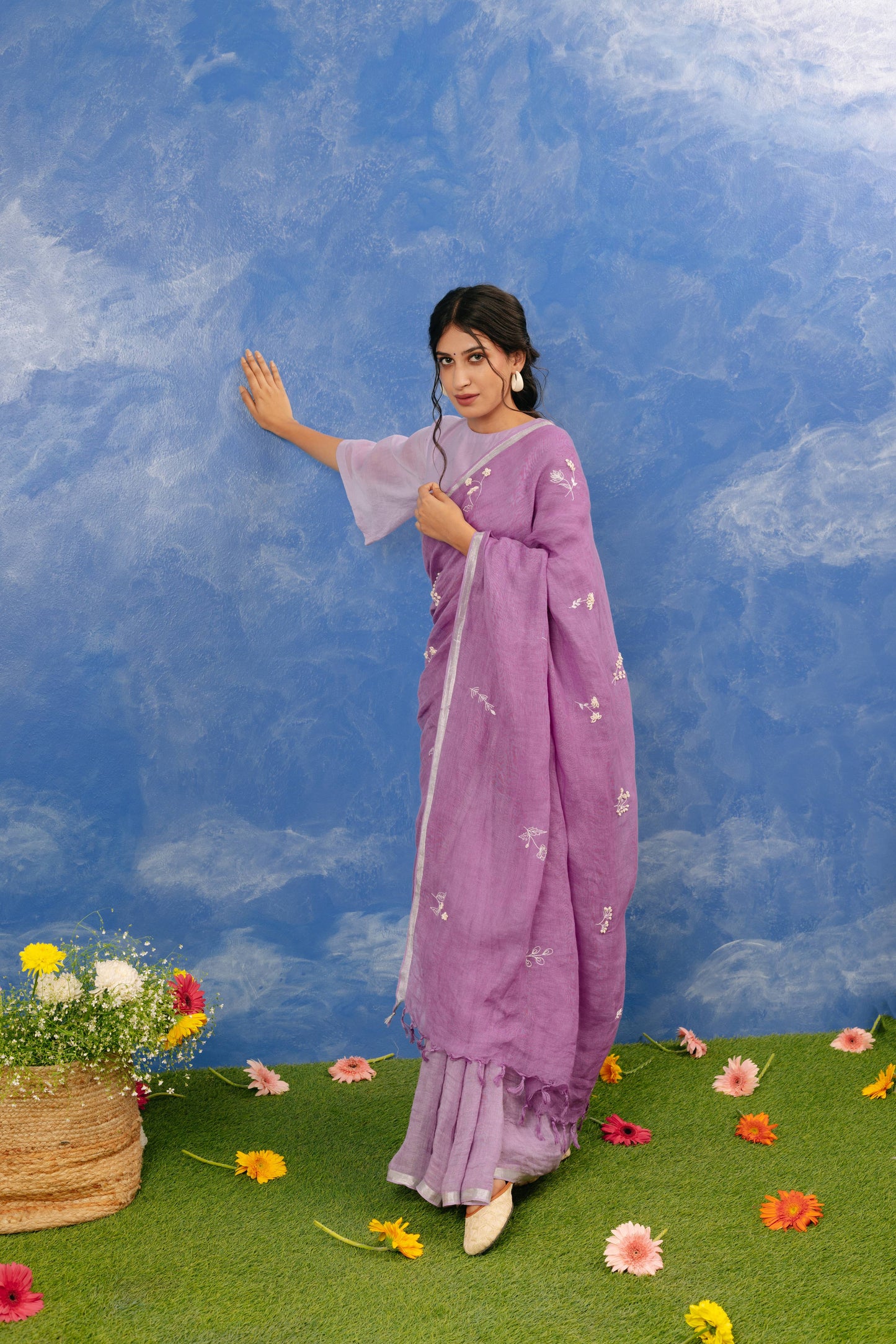 Manjri Linen Sari