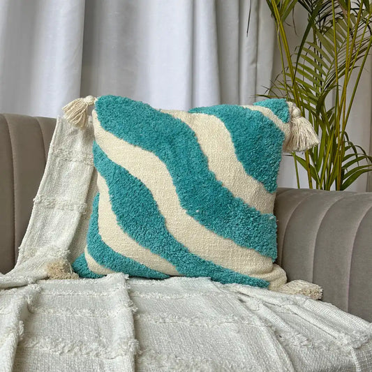 Azure Wave Blue Wave Cushion Covers