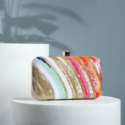 Vibrant Rainbow Clutch: Burst Of Colours