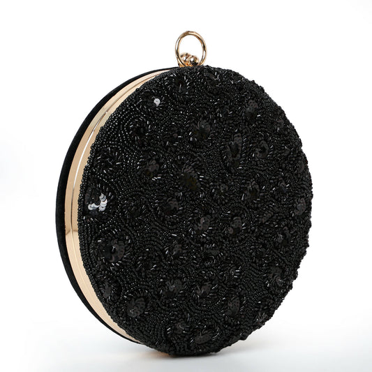 Black Sequin Elegance:Nighttime Glam Clutch