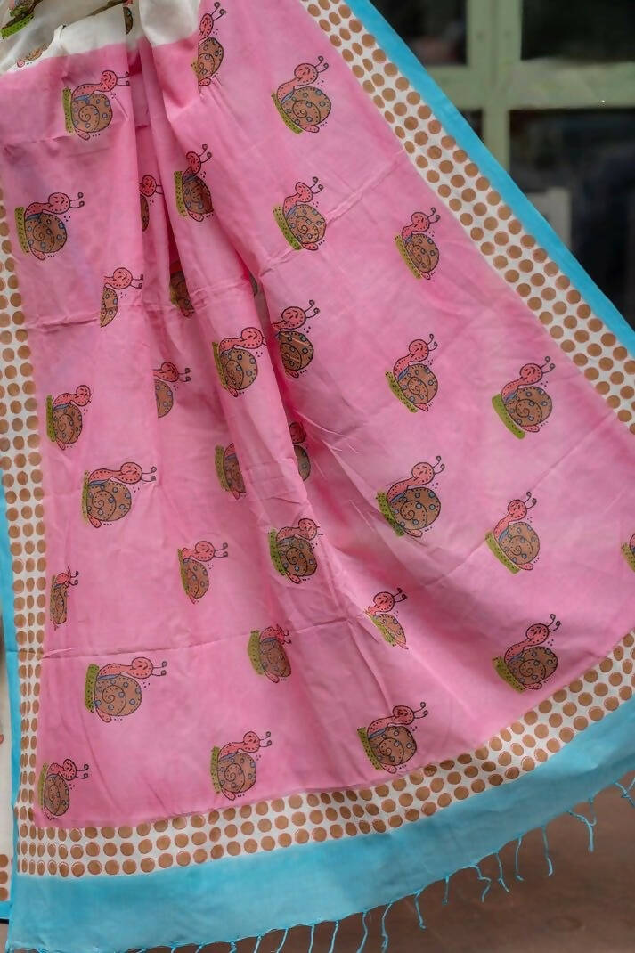 Snail Cotton Printed Saree