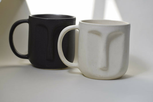 Black & White Face Mugs (Set of 2)
