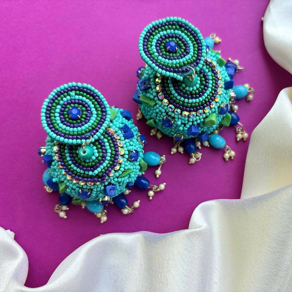 Blue Handcrafted Shaila Jhumkas