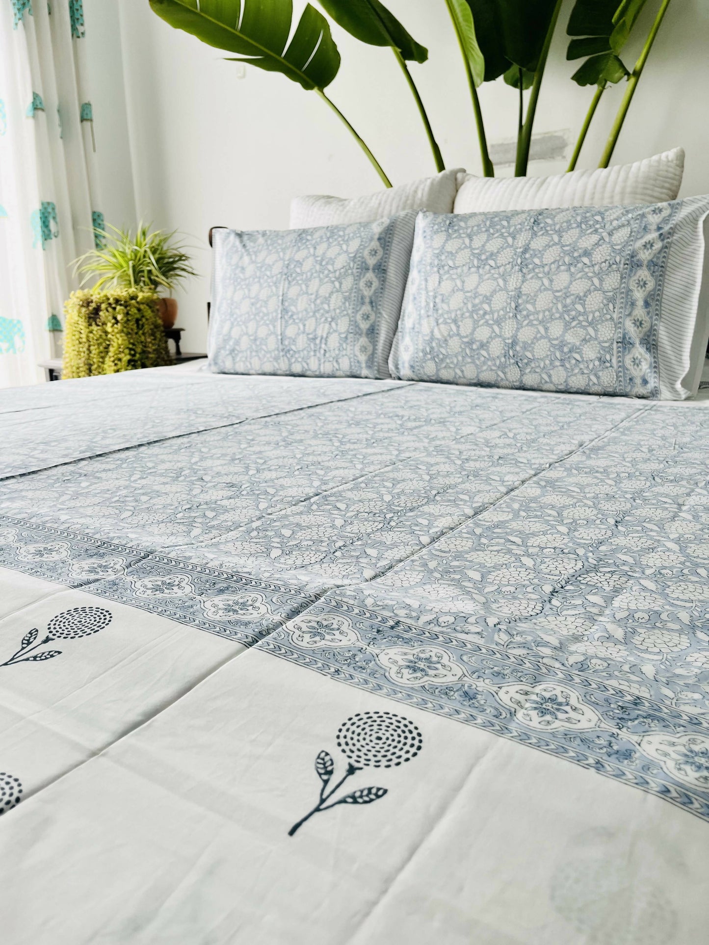 Aasma Hand Block Printed Cotton Bedding Set