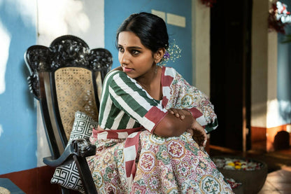 Azulejo Mul Cotton Saree