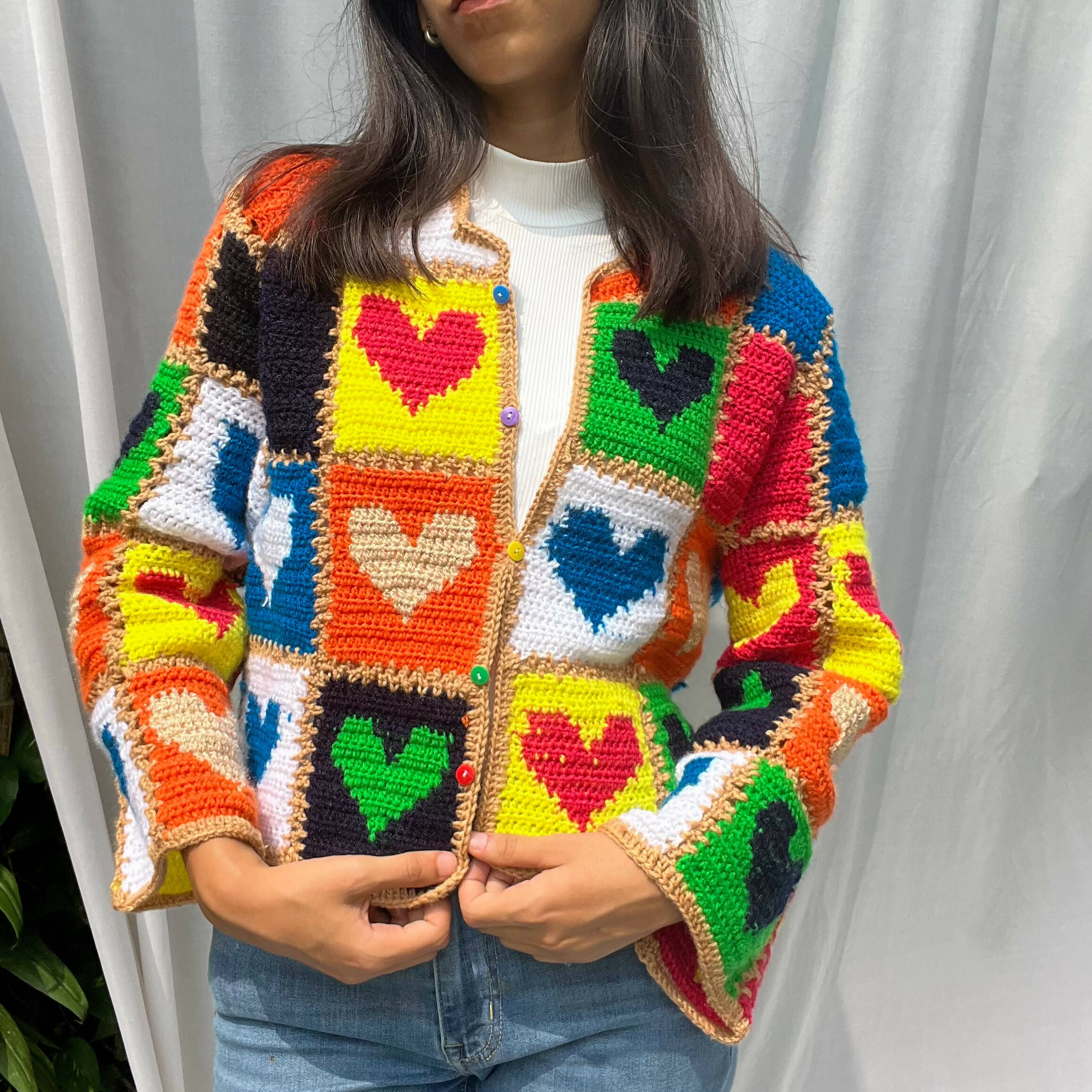 Cardigan with cheap hearts