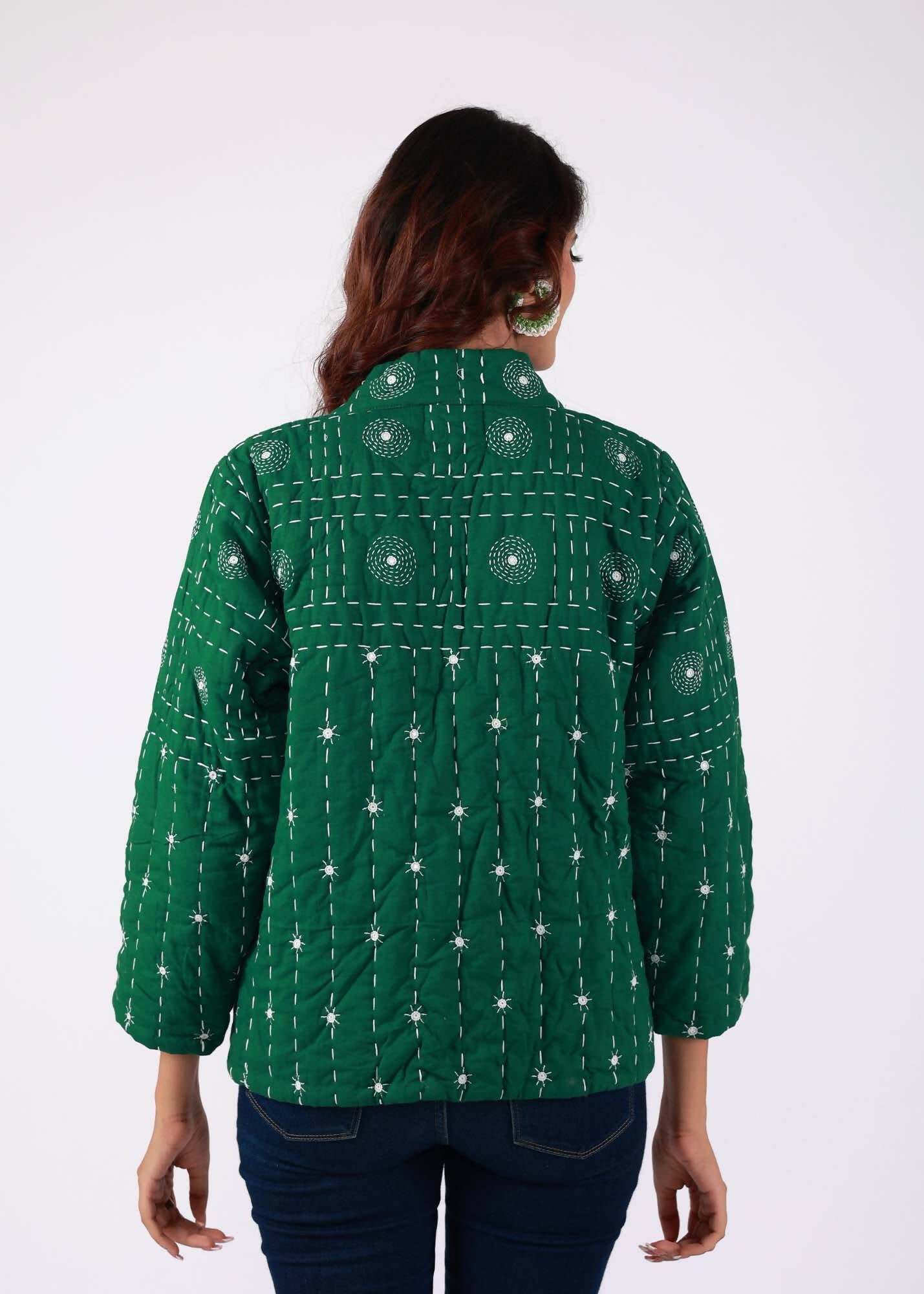 Robin Hand Embroidered Thread Work Cotton Layered Jacket