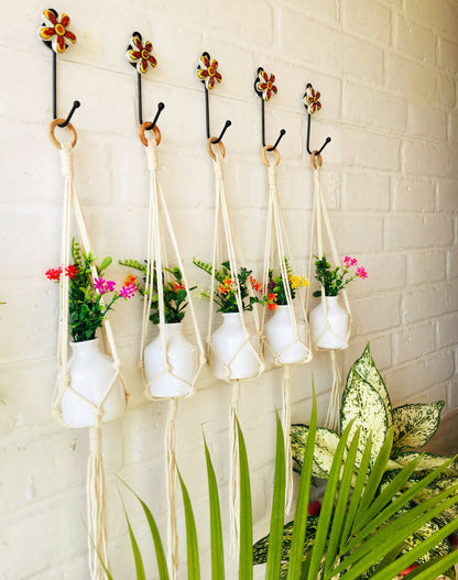 Mini Basic Macrame Plant Hangers - Set of 5