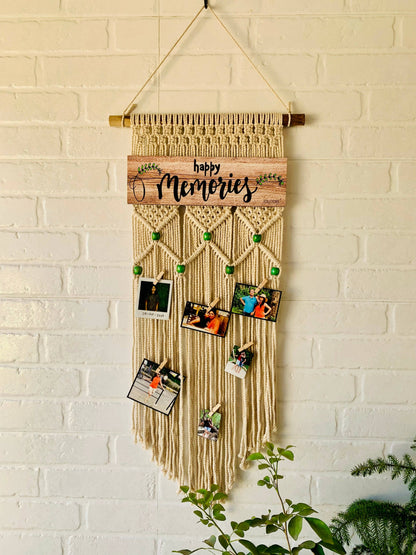 Happy Memories Macrame Photo Hanger