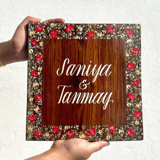 Floral Confetti Name plate