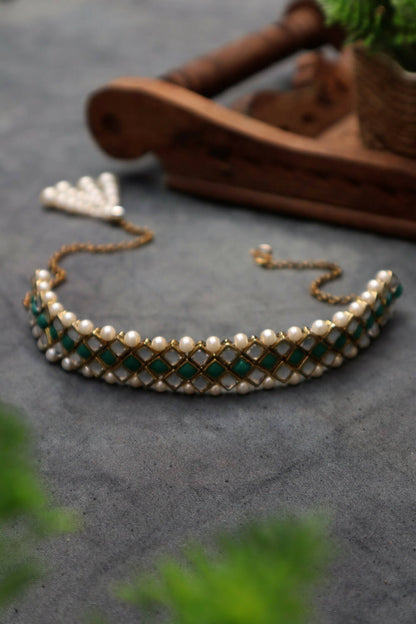 Geo Kundan and Stone Choker Necklace