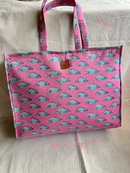 Cars Pink Tote Bag