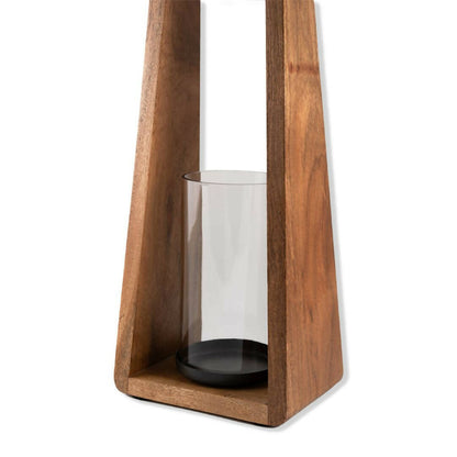 Wooden Lantern with Glass