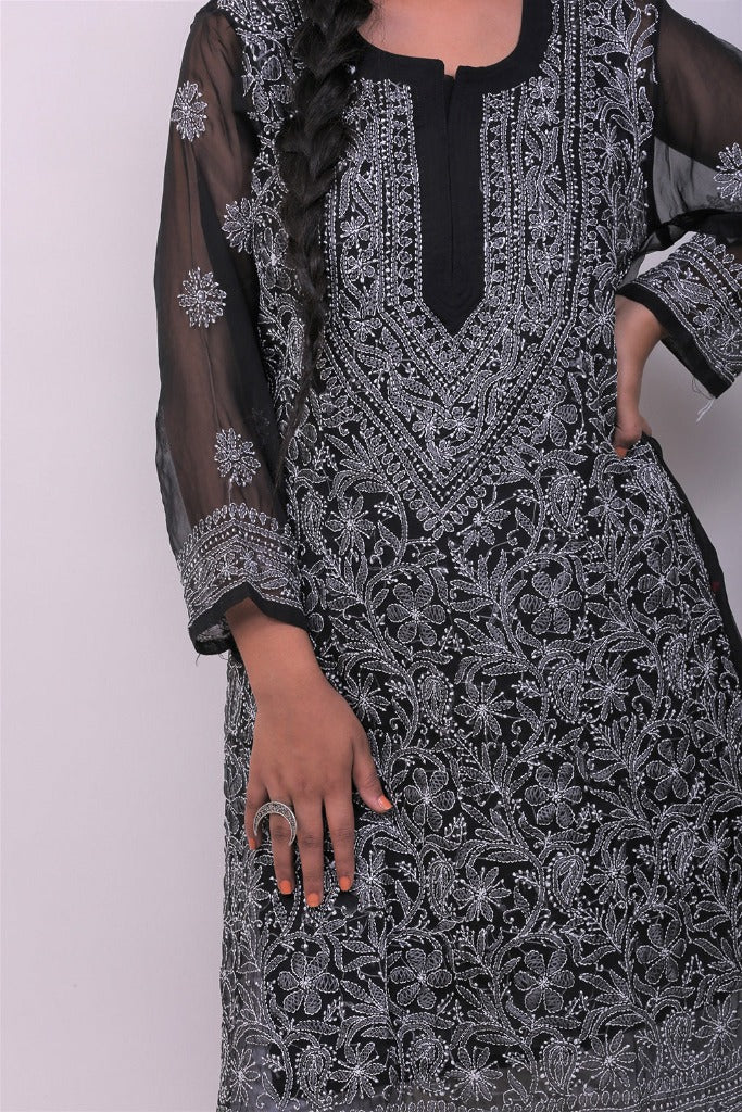 Leher Chikankari Kurti