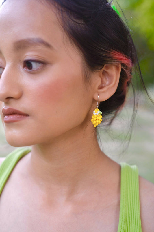 Lemon Beaded Earrings